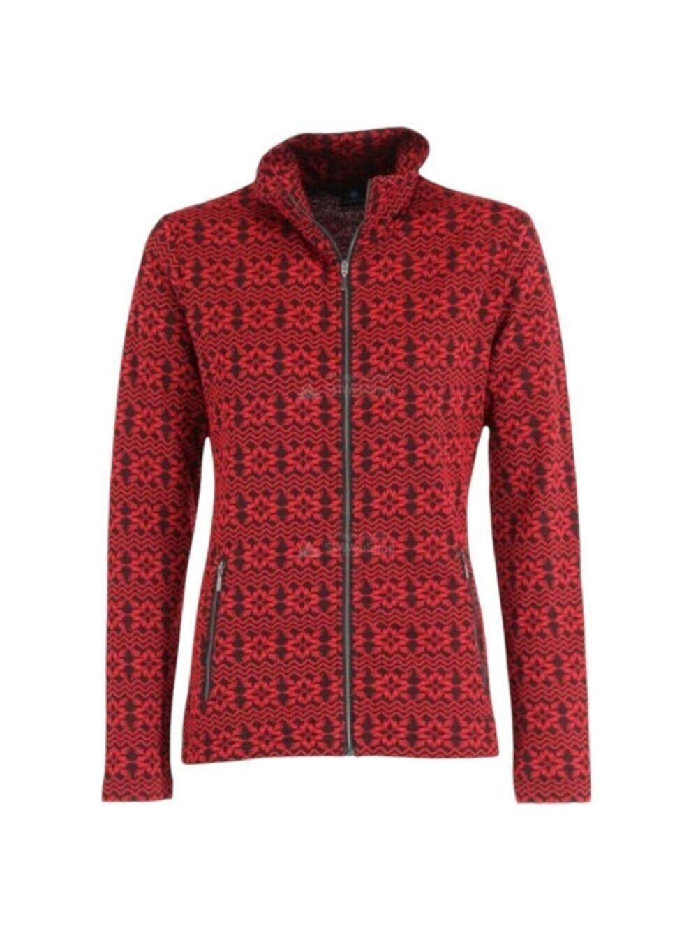 LUTHA Ahtiala Womens Ski Jacket Gunmetal Print Red and Black Small Sweater
